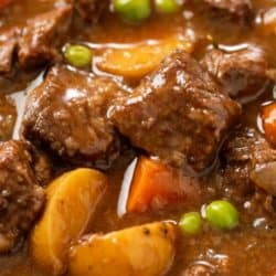 A labeled image of Slow Cooker Beef Stew in a bowl.